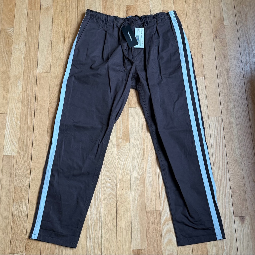 Dolce & Gabbana Black Joggers With White Stripes